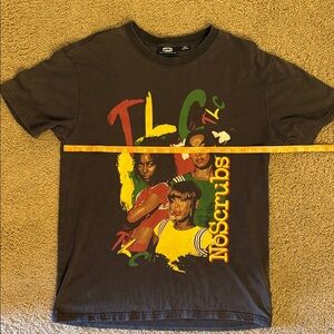 TLC No Scrubs Black Graphic Tee with Colorful Soul Portraits
